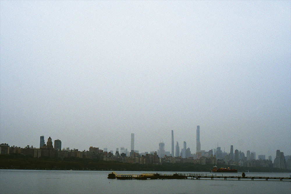 Foggy New York skyline