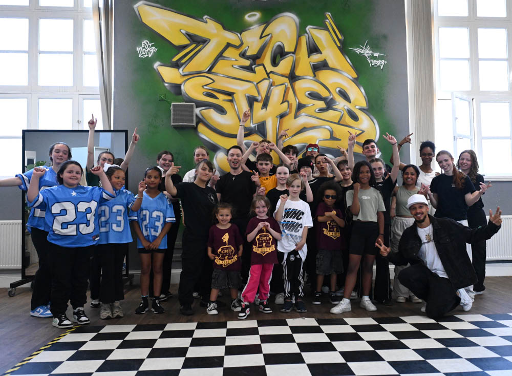 Bradford Brawl 2025 Bboy Marius workshop group image