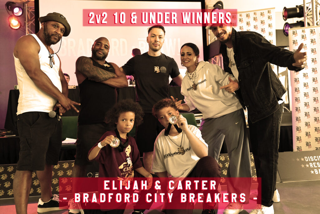 Bradford Brawl 2025 2v2 10 and under winners Bradford City Breakers